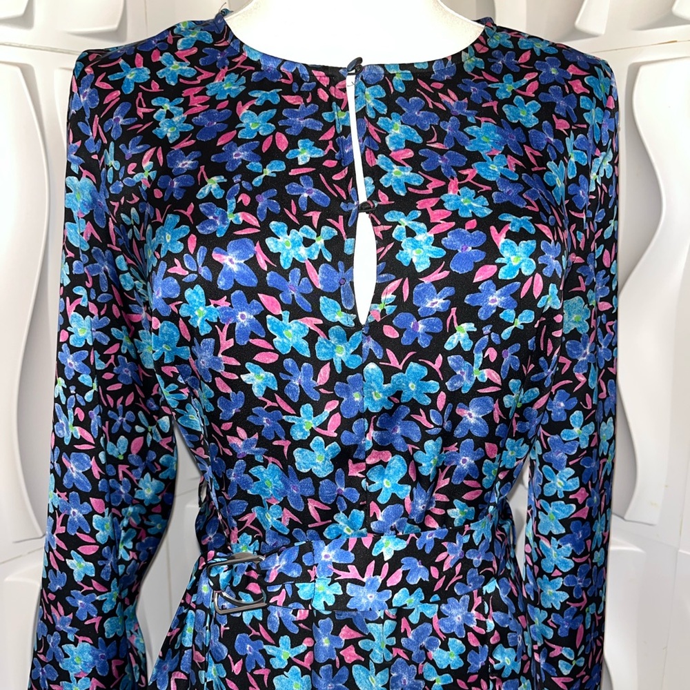 Zara Blue Midi Dress Thigh Slit